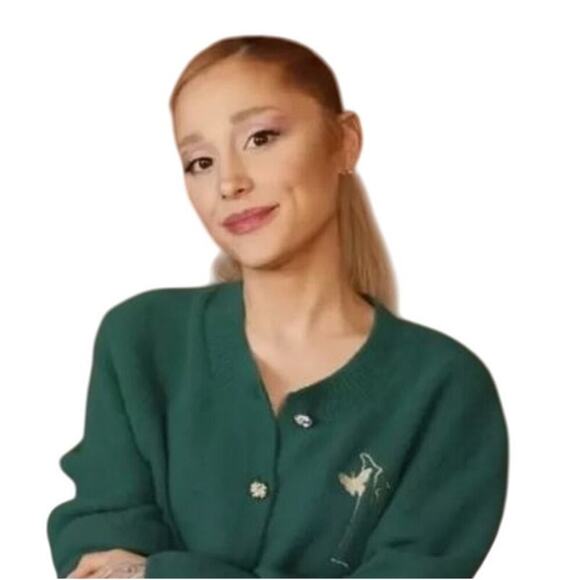 Wicked Graphic Cardigan Ariana Grande Paul Tazewell Green Size XXL - Picture 3 of 8